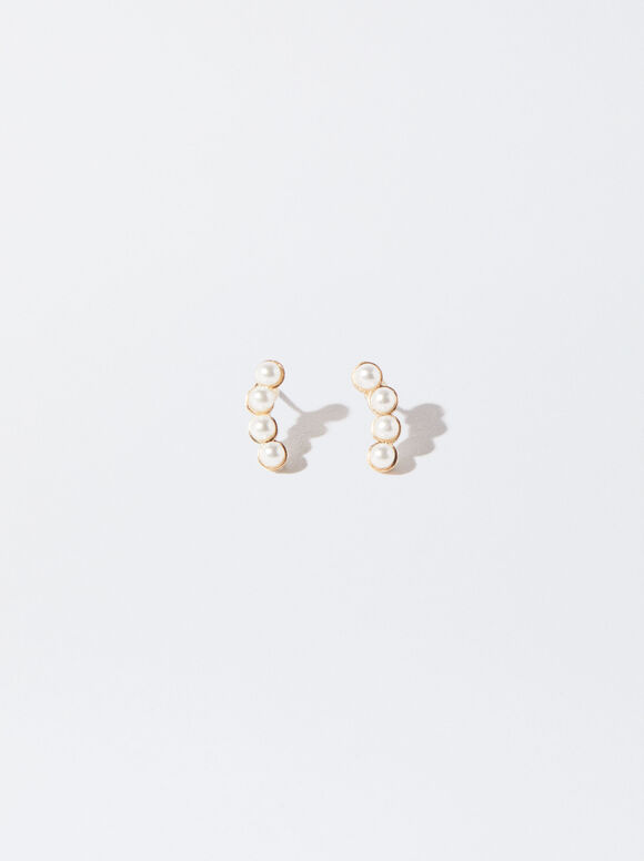 Earrings With Pearls, , hi-res