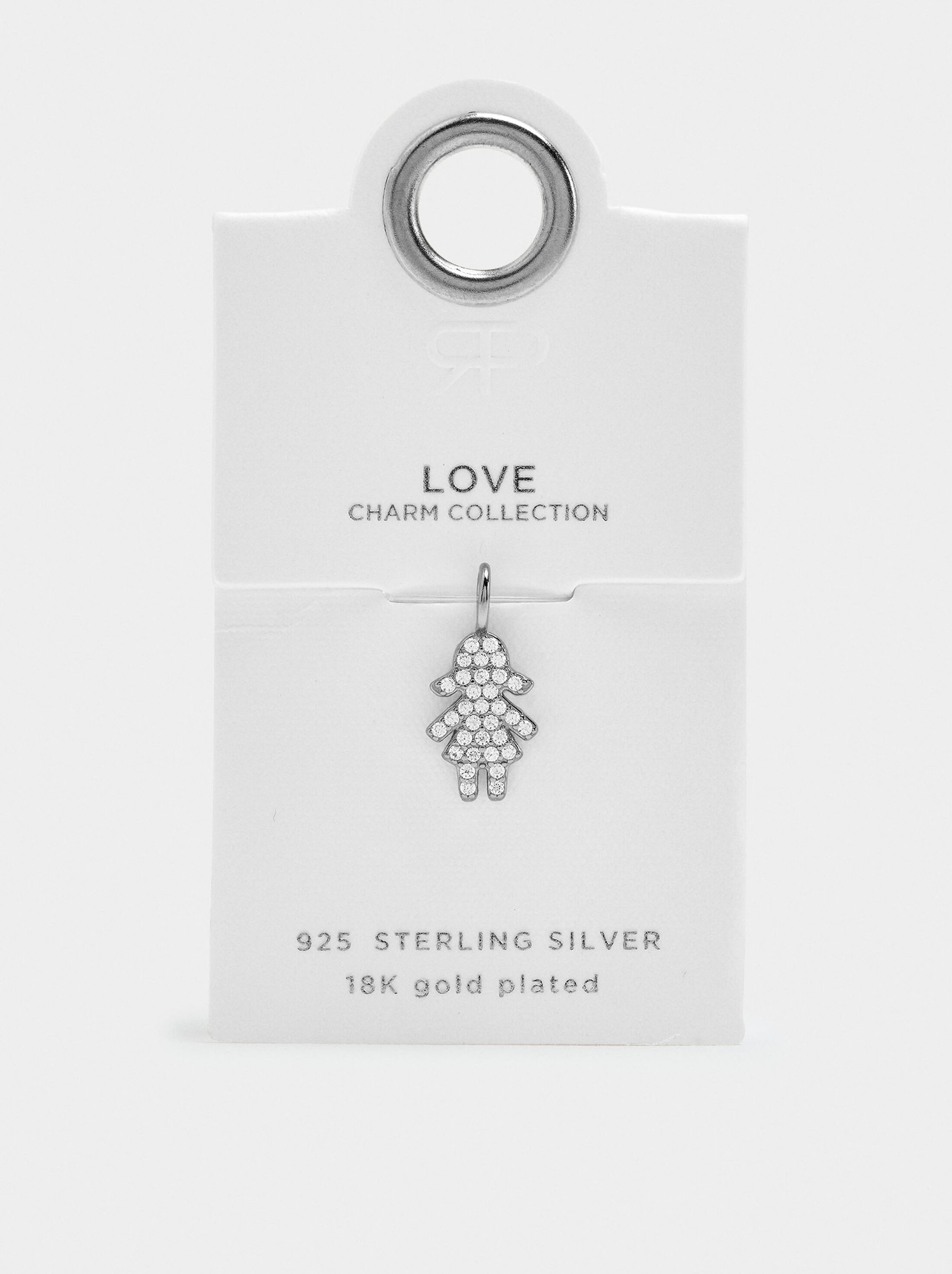 Girl charm with cubic zirconia - 925 sterling silver image number 3.0