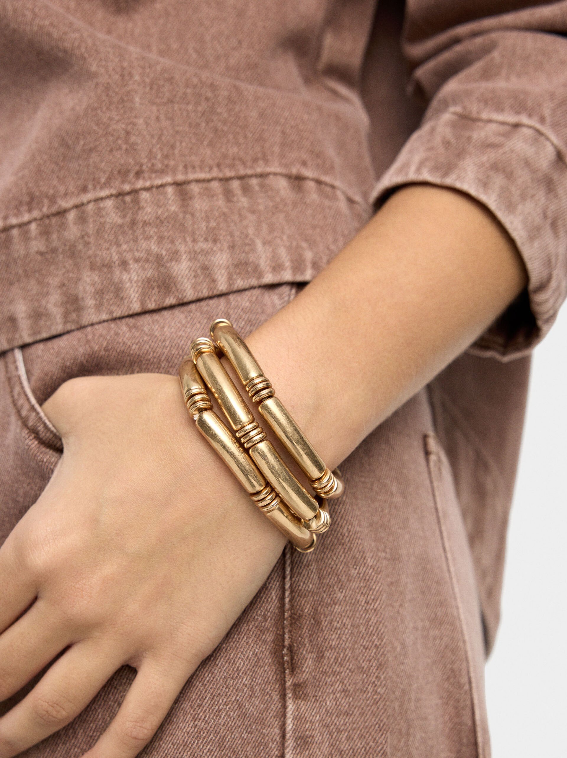 Set of segmented elastic bracelets image number 1.0