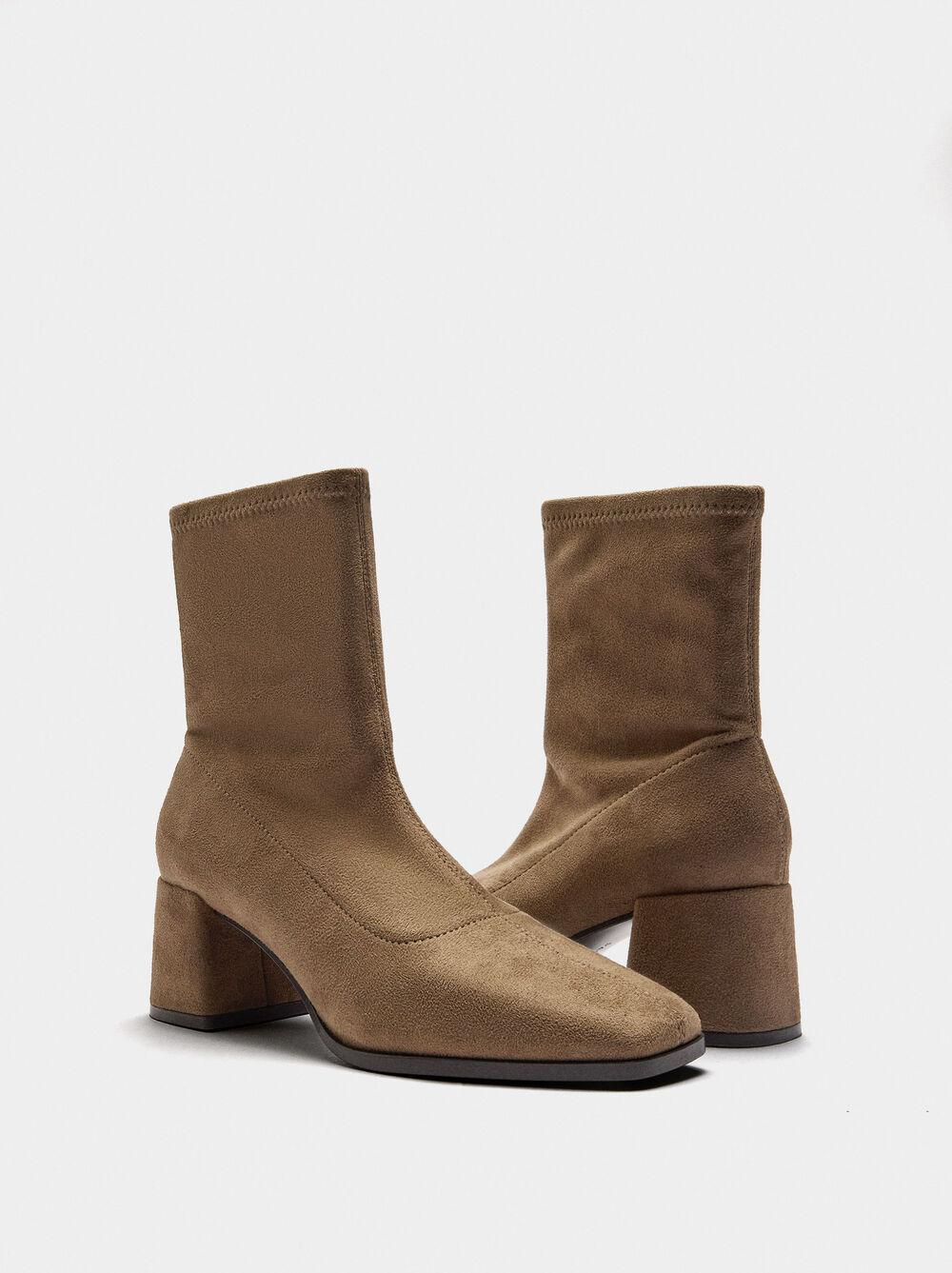 Suede effect ankle boots