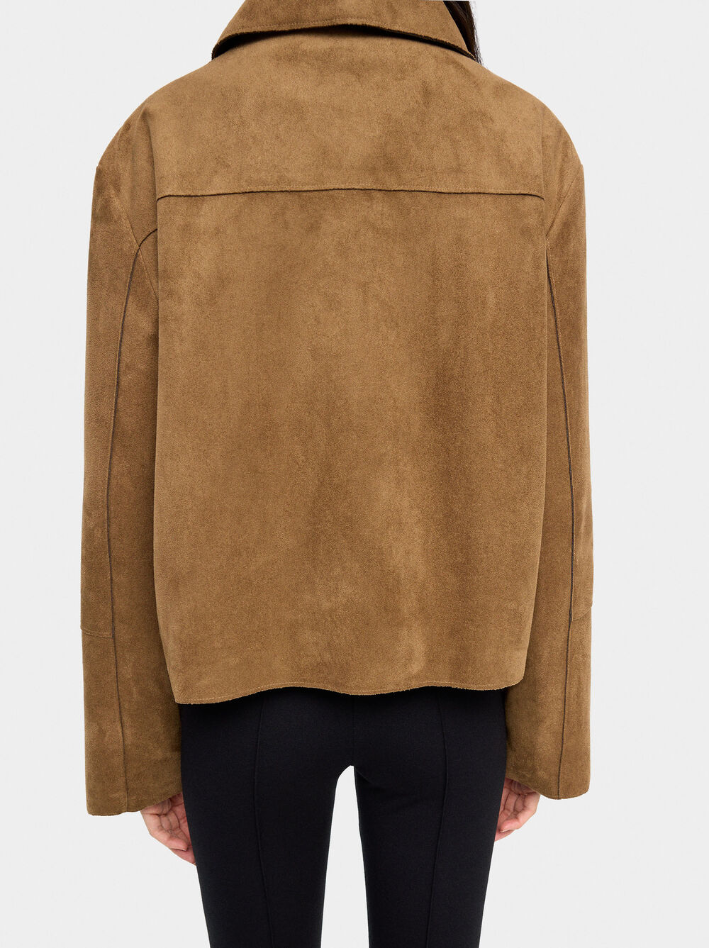 Leather-effect jacket with pockets