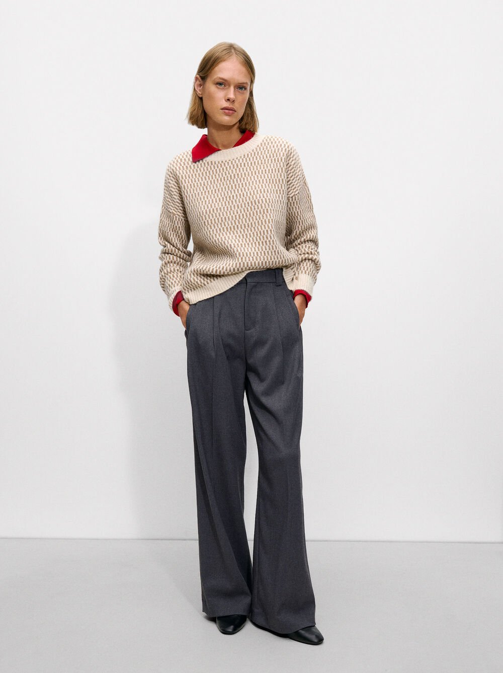 Jacquard knit sweater