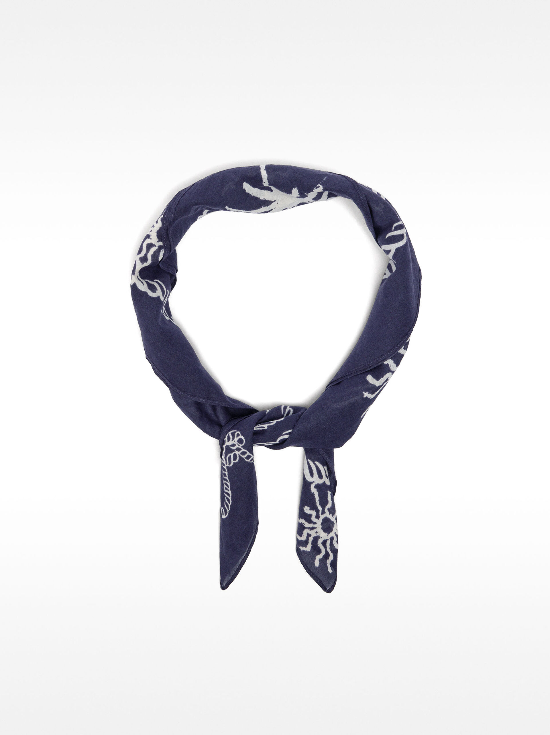 Square printed scarf 100% cotton image number 2.0