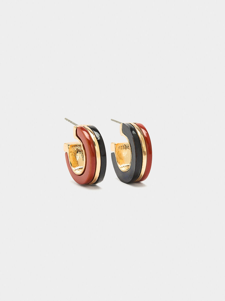Bicolor resin hoop earrings