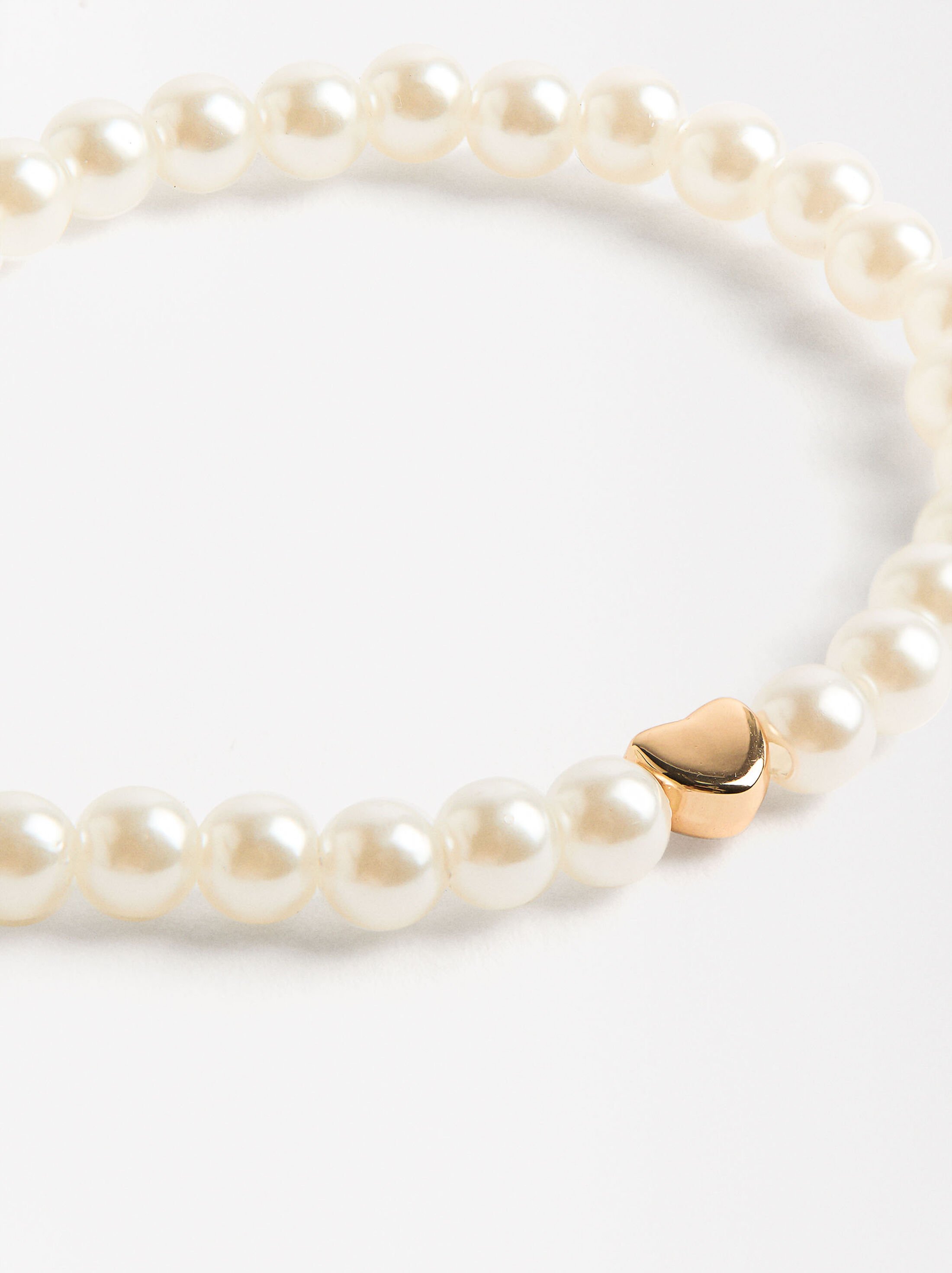Bracelet with pearls and heart image number 1.0