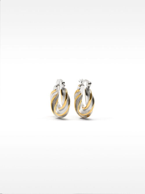 Aros trenzados bicolor - acero inoxidable