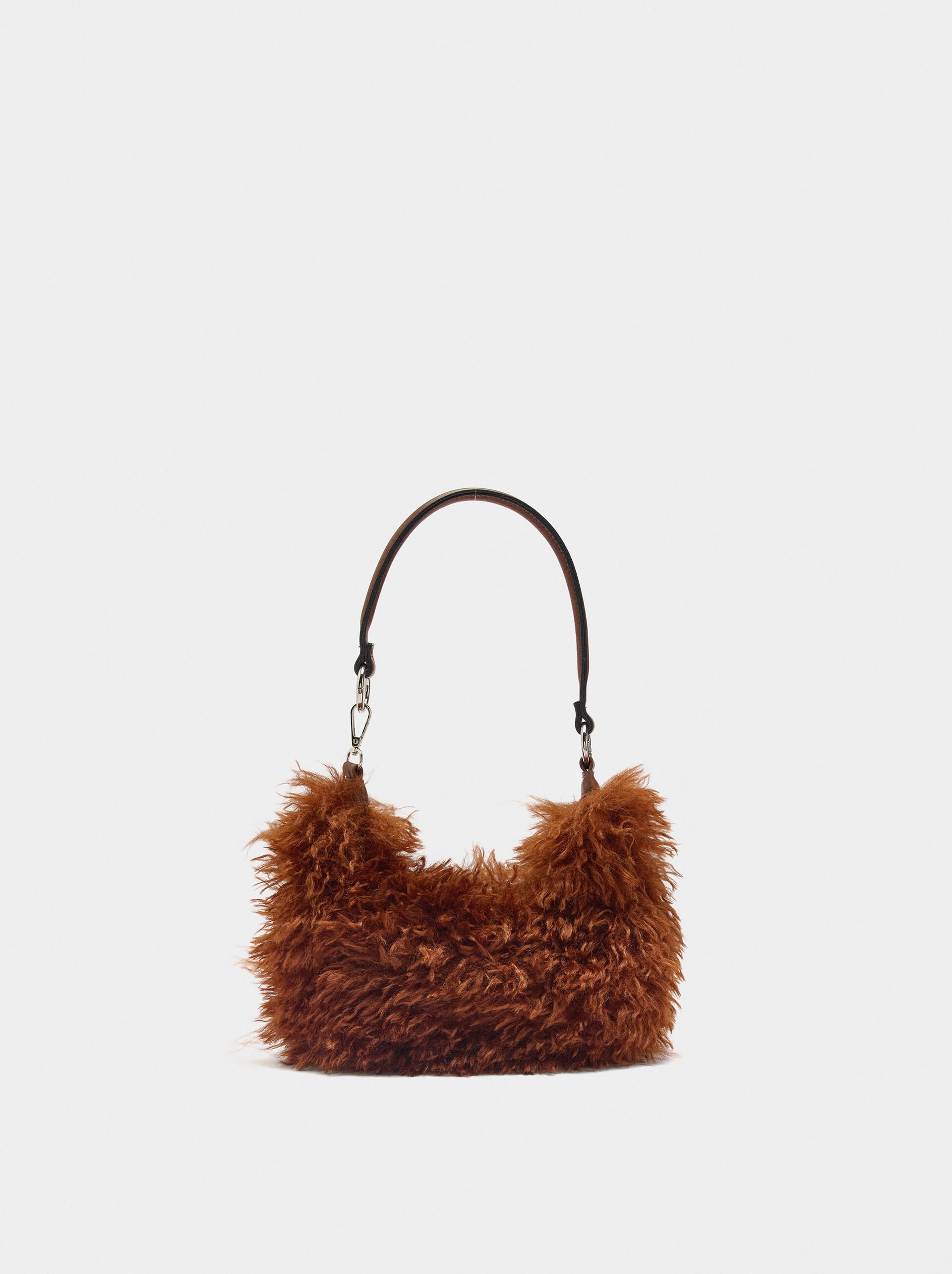 Shoulder bag with fur effect image number 0.0