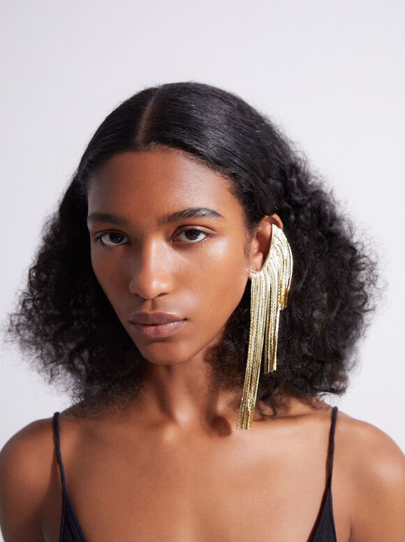 Online Exclusive - Gold-Toned Ear Cuff, Golden, hi-res