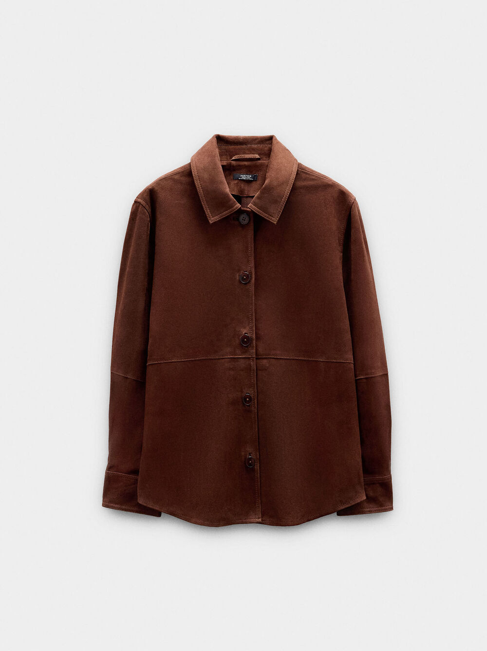 Suede leather overshirt
