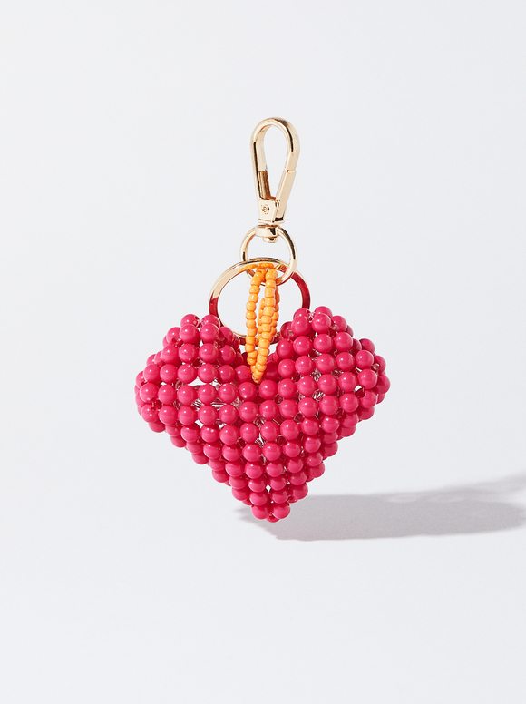 Heart Key Chain, Pink, hi-res