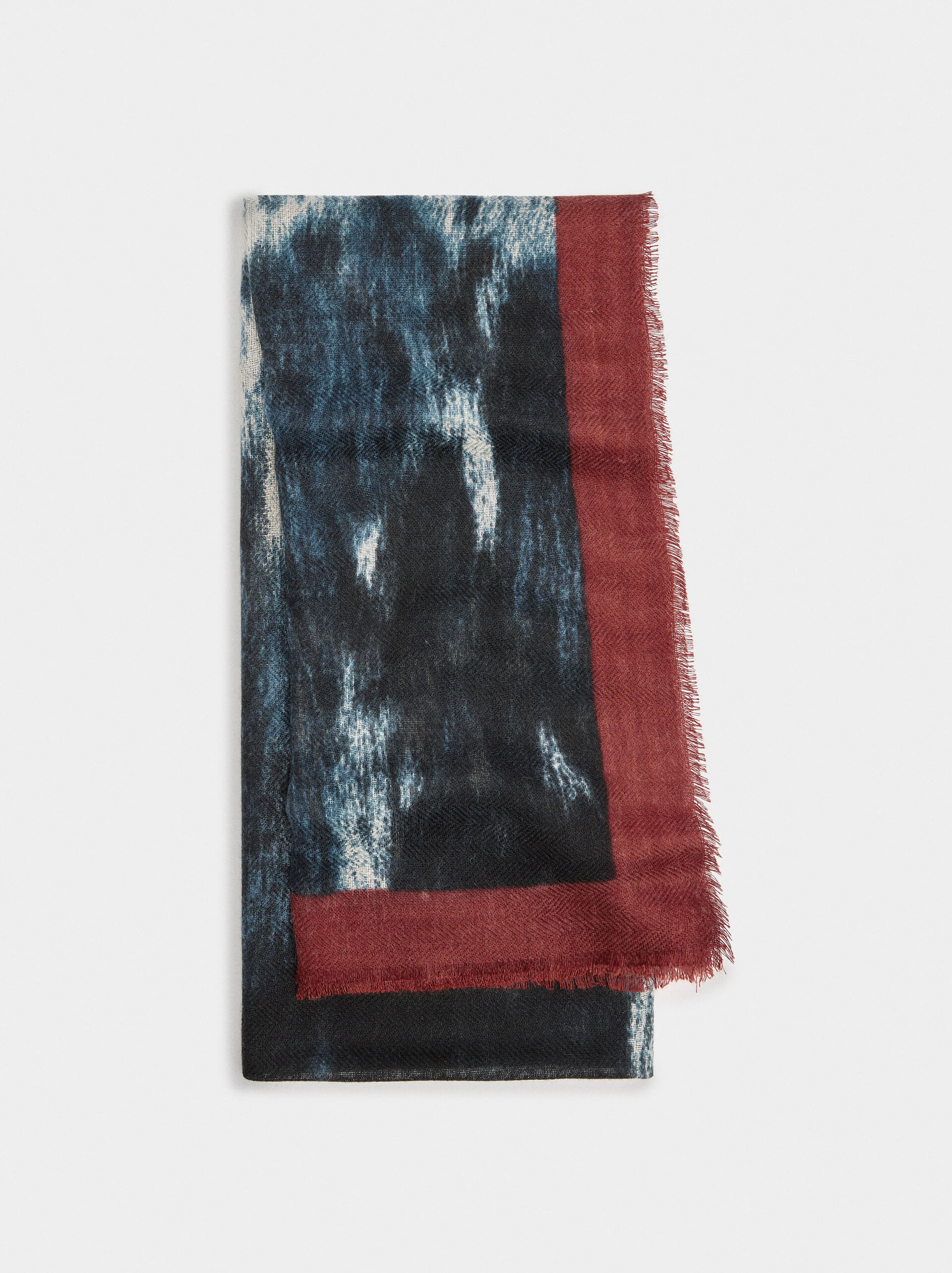 Printed scarf with wool image number 0.0