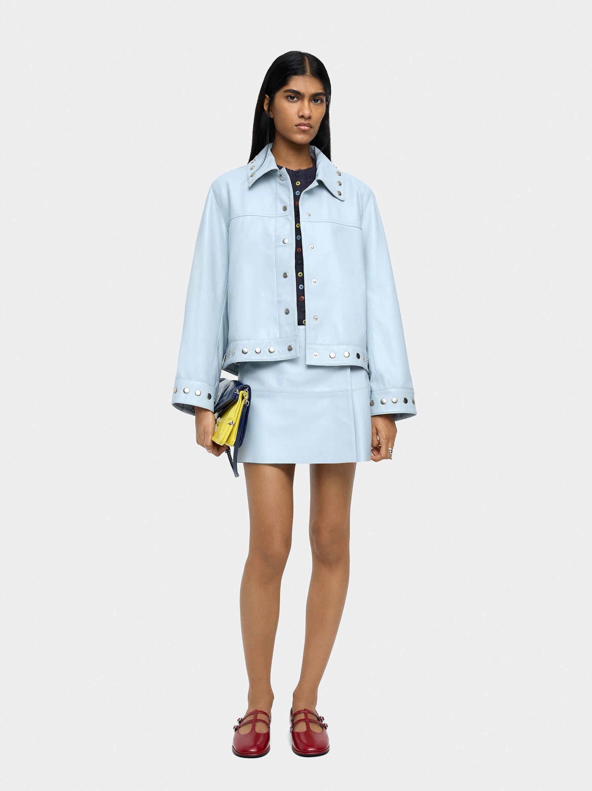 Leather jacket with studs image number 0.0