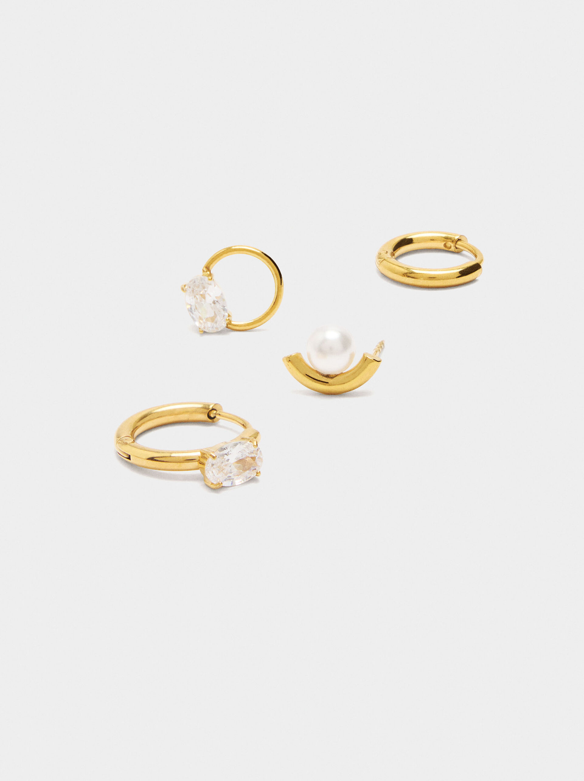 Asymmetric earrings set - stainless steel image number 1.0