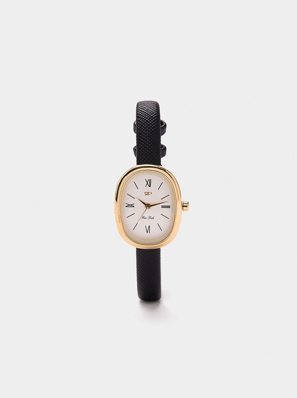 Oval watch with textured strap