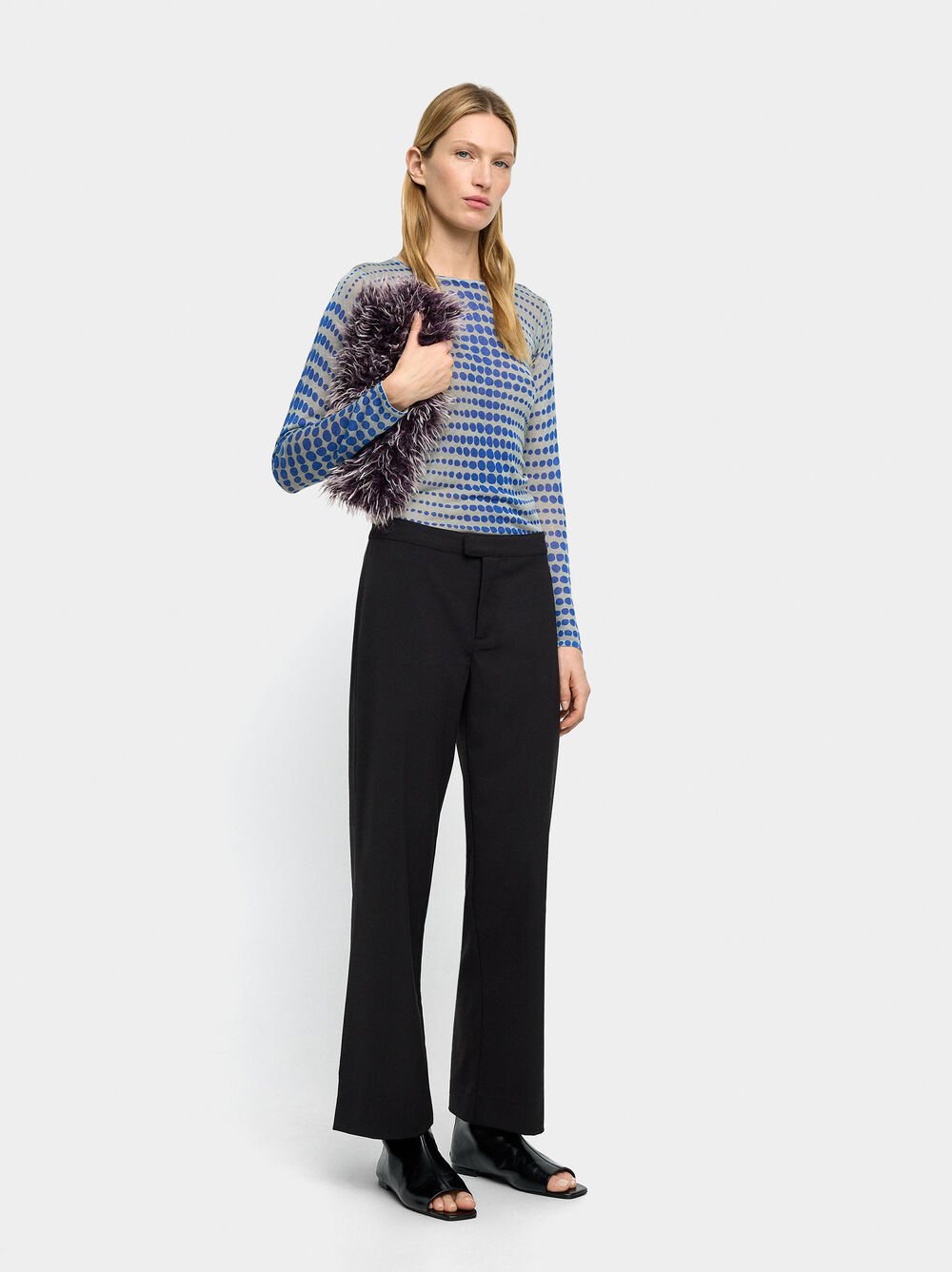 Semi-transparent knit sweater