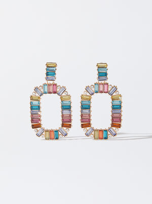 Multicolored Earrings With Crystals image number 1.0