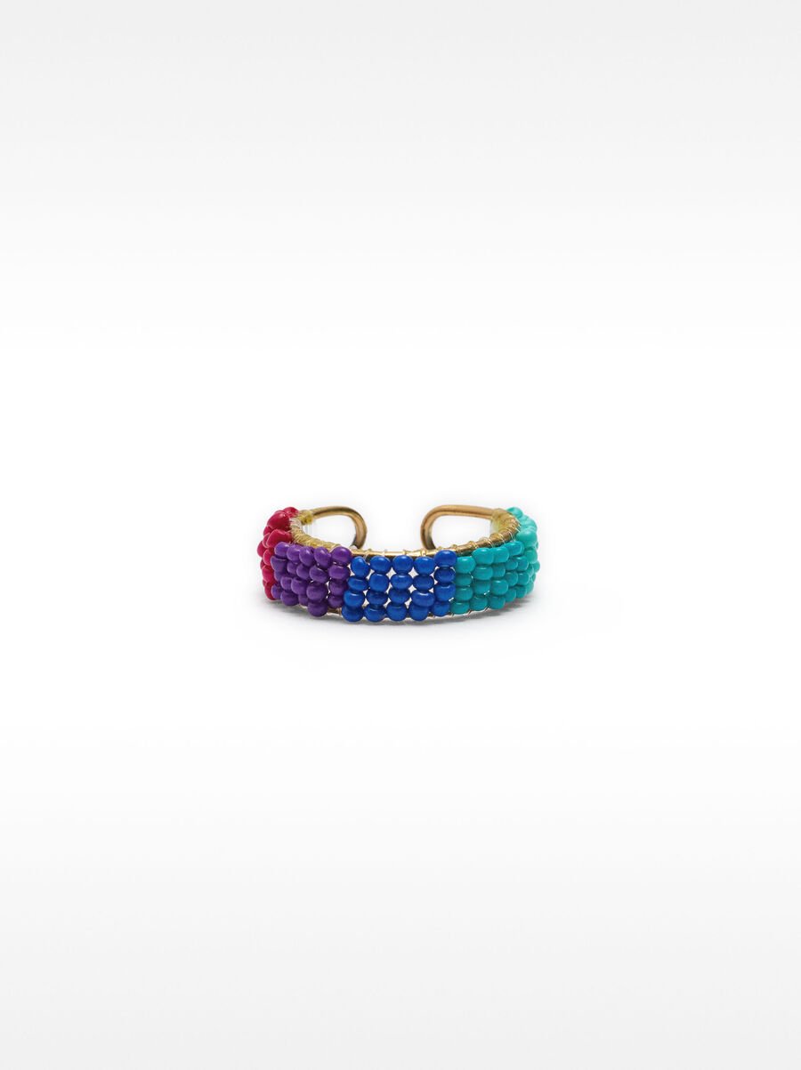 Anel com missangas multicor