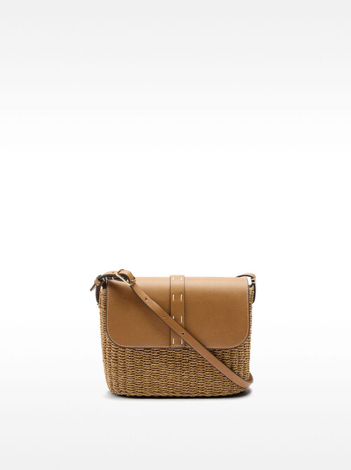 Borsa a tracolla effetto paglia