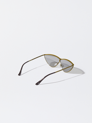 Cat Eye Sunglasses, Khaki, hi-res