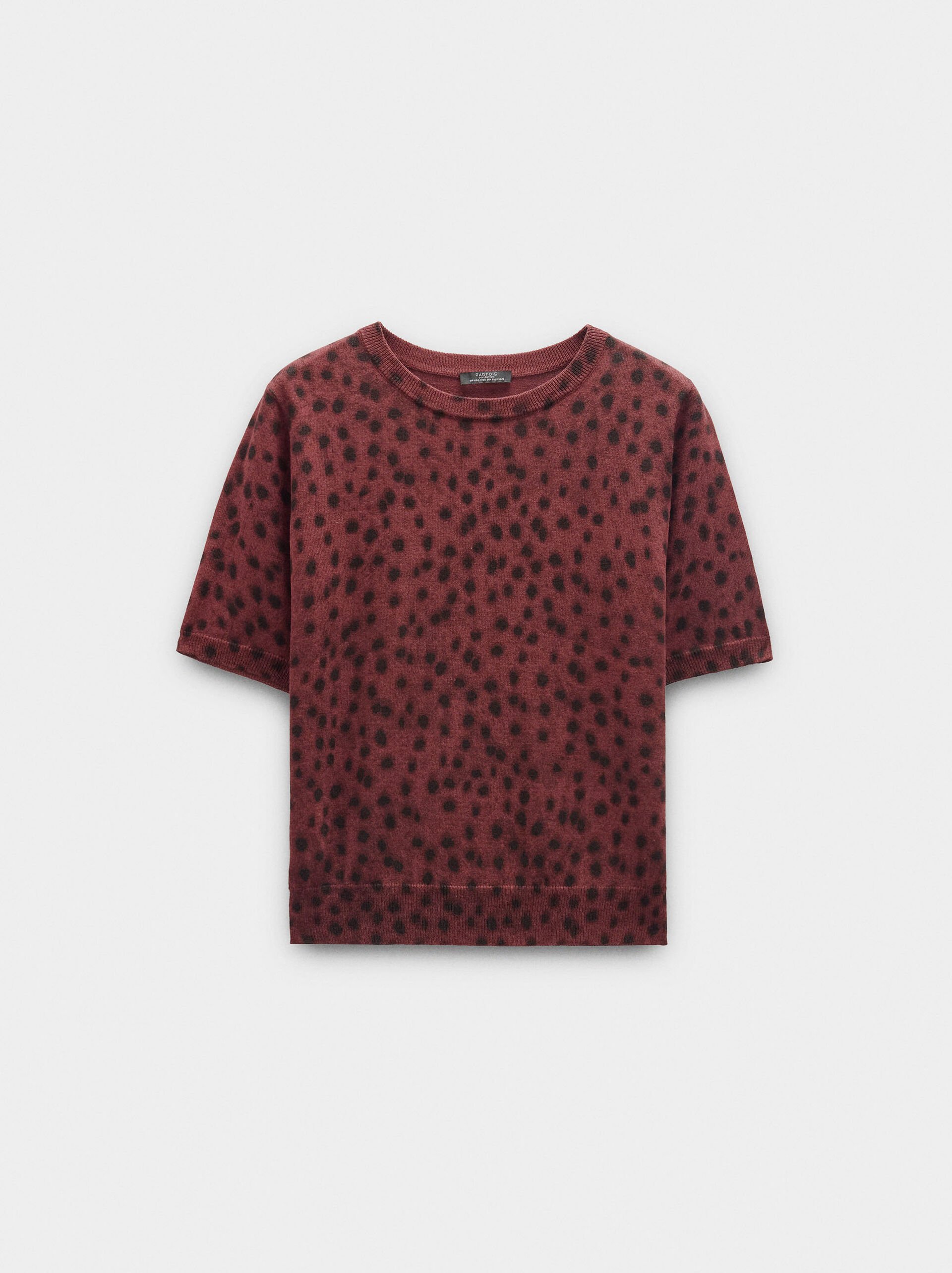 Knit sweater with animal print image number 4.0