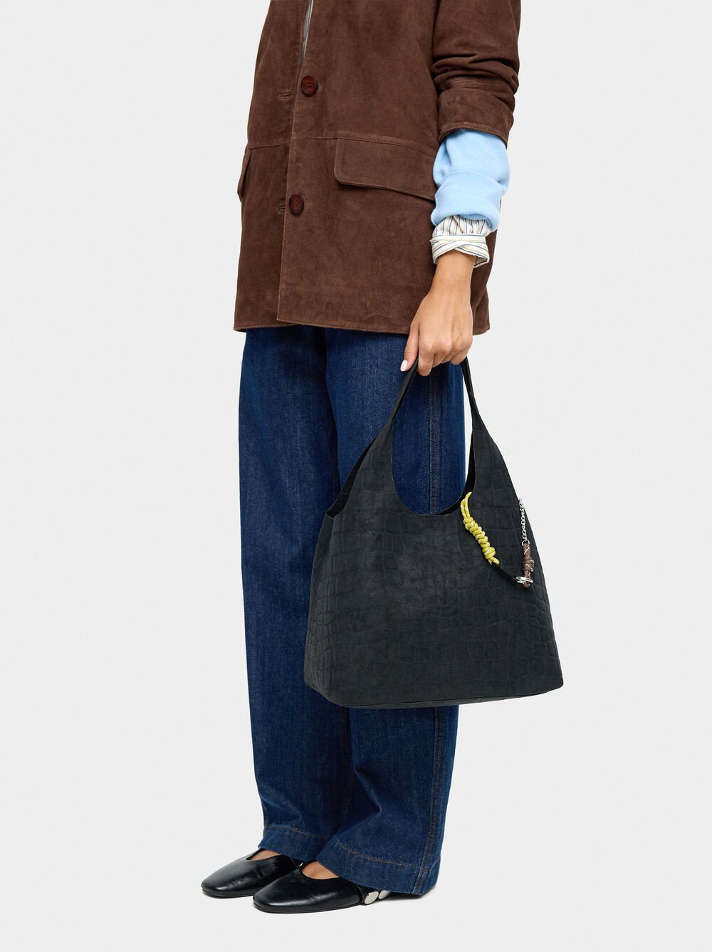 Shopper bag with animal embossing