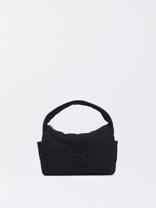 Online Exclusive - Nylon Shoulder Bag Love, Black, hi-res