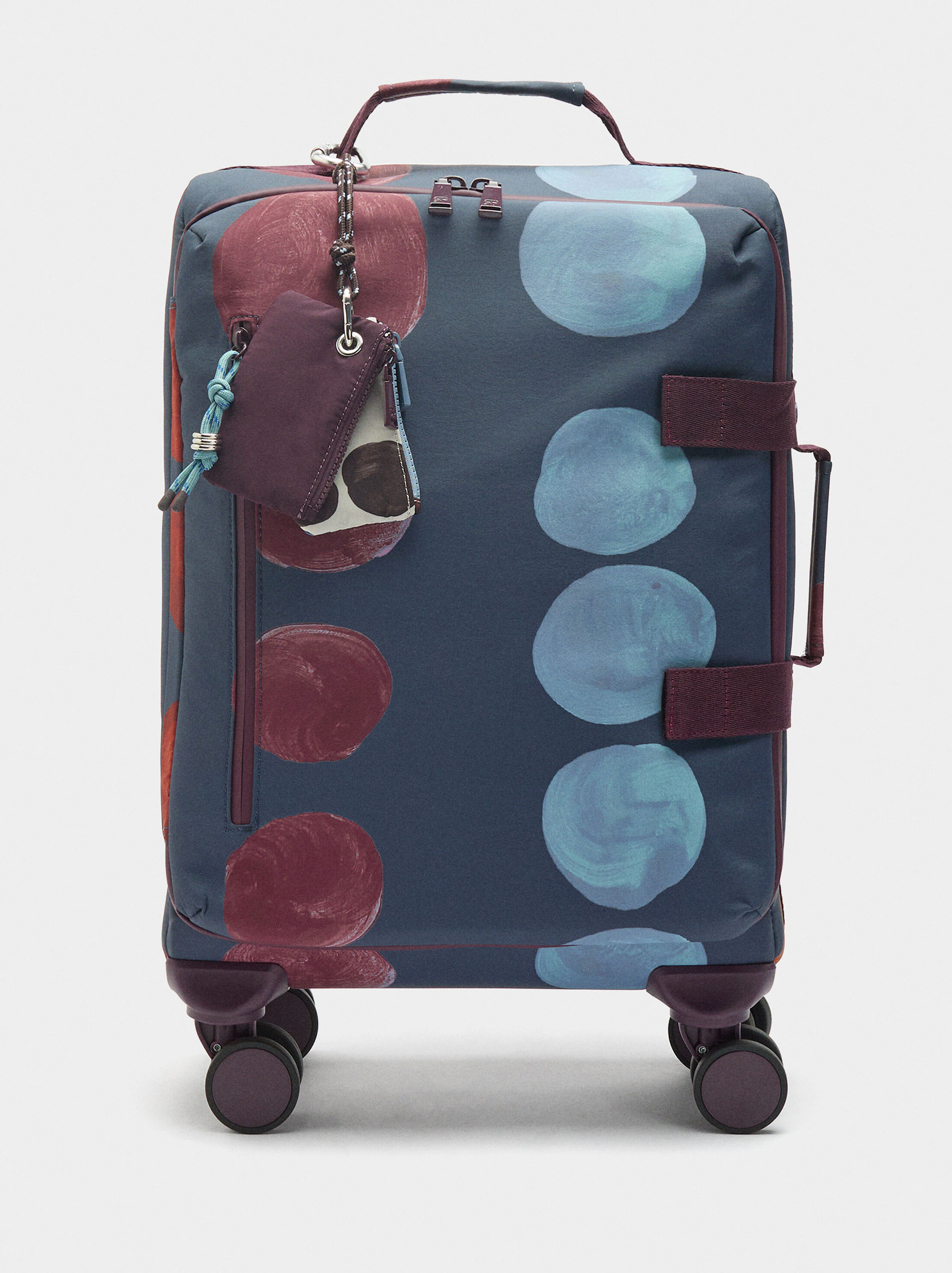 Travel suitcase with printed nylon image number 0.0