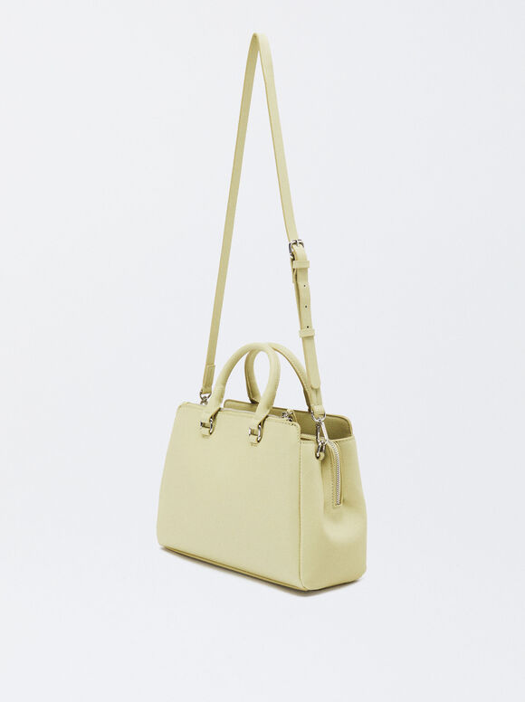 Tote Bag With Pendant, Yellow, hi-res