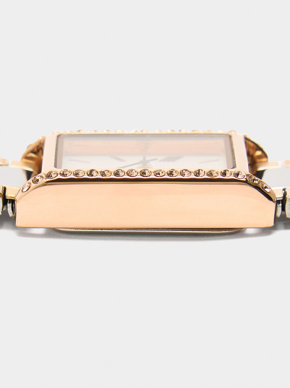 Bicolor watch with stainless steel bracelet