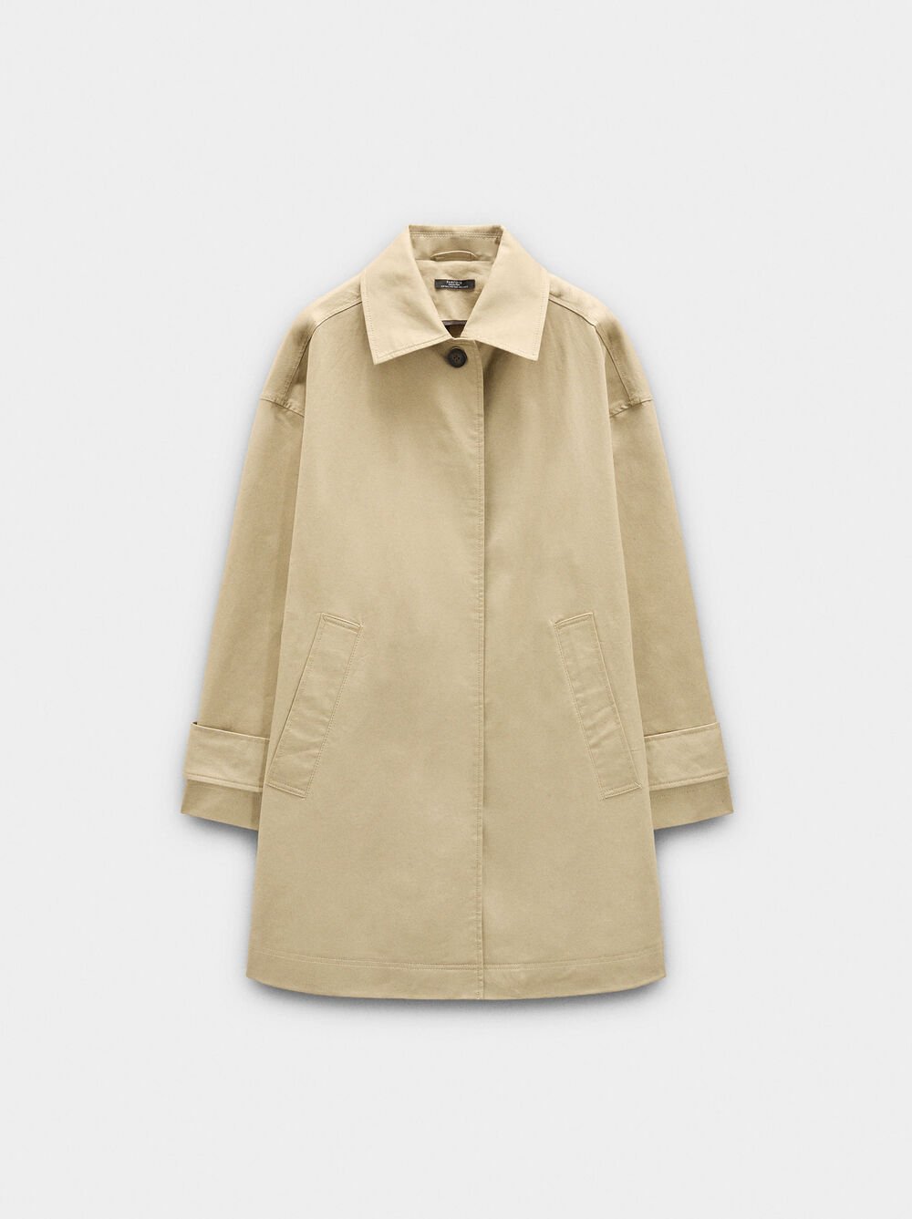 Midi cotton trench with pockets