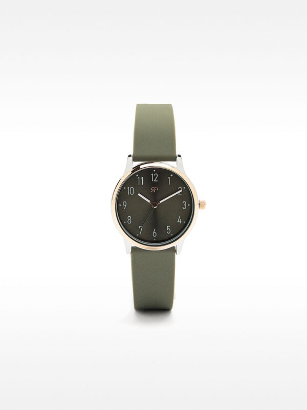 Watch with silicone strap