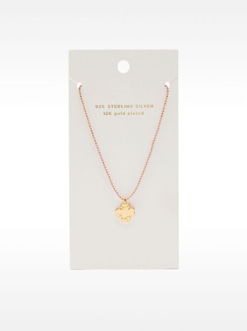 Collana quadrifoglio smaltata – argento sterling 925