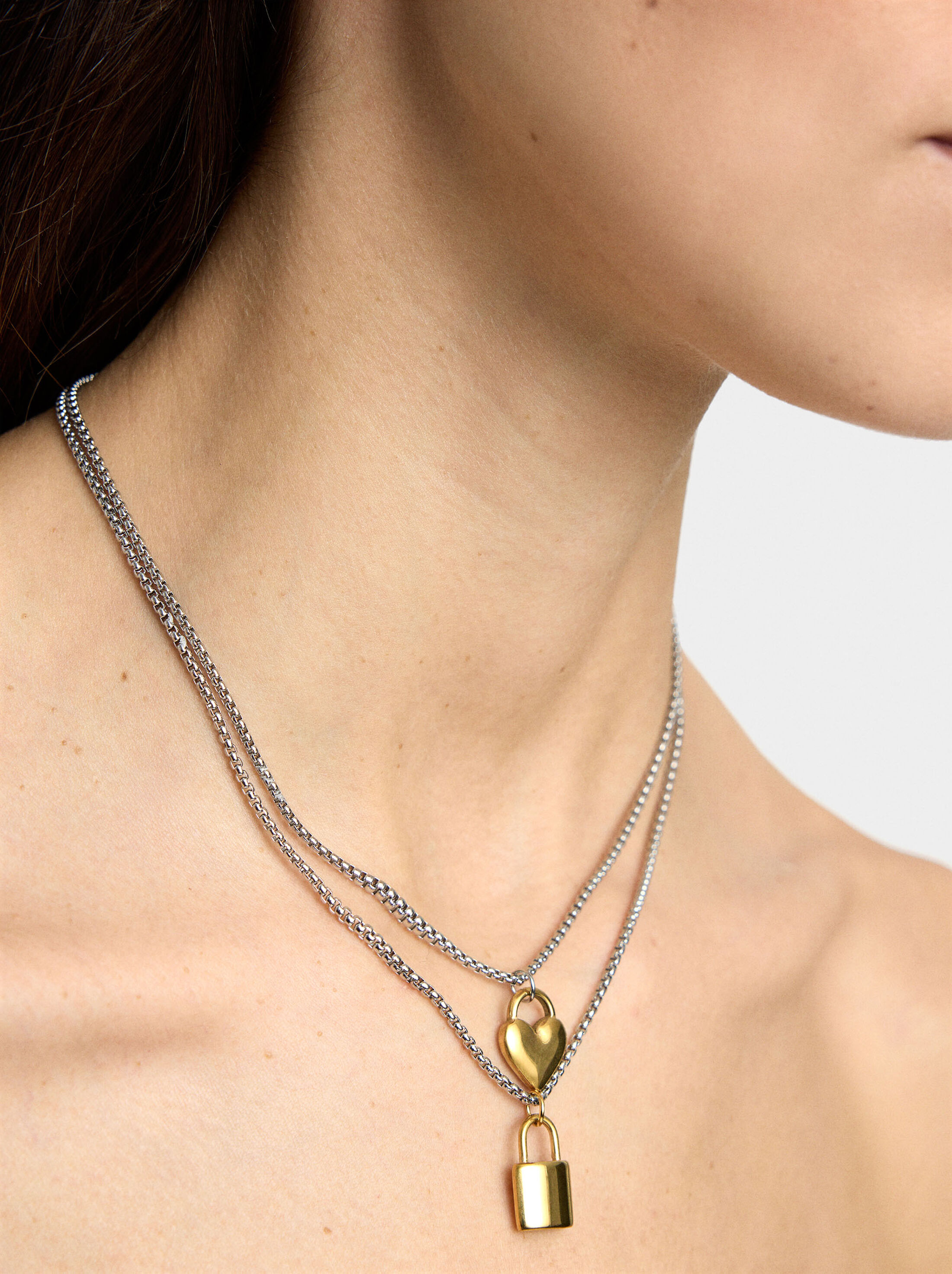 Set collarets cor i cadenat - acer inoxidable image number 1.0