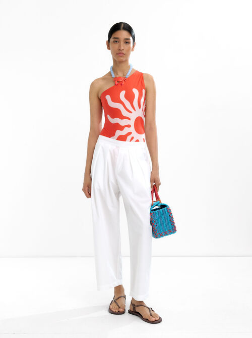 Pleated trousers 100% cotton