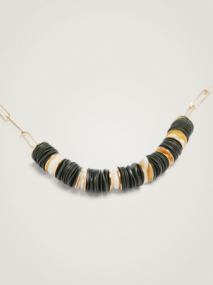 Necklace With Shell, Khaki, hi-res