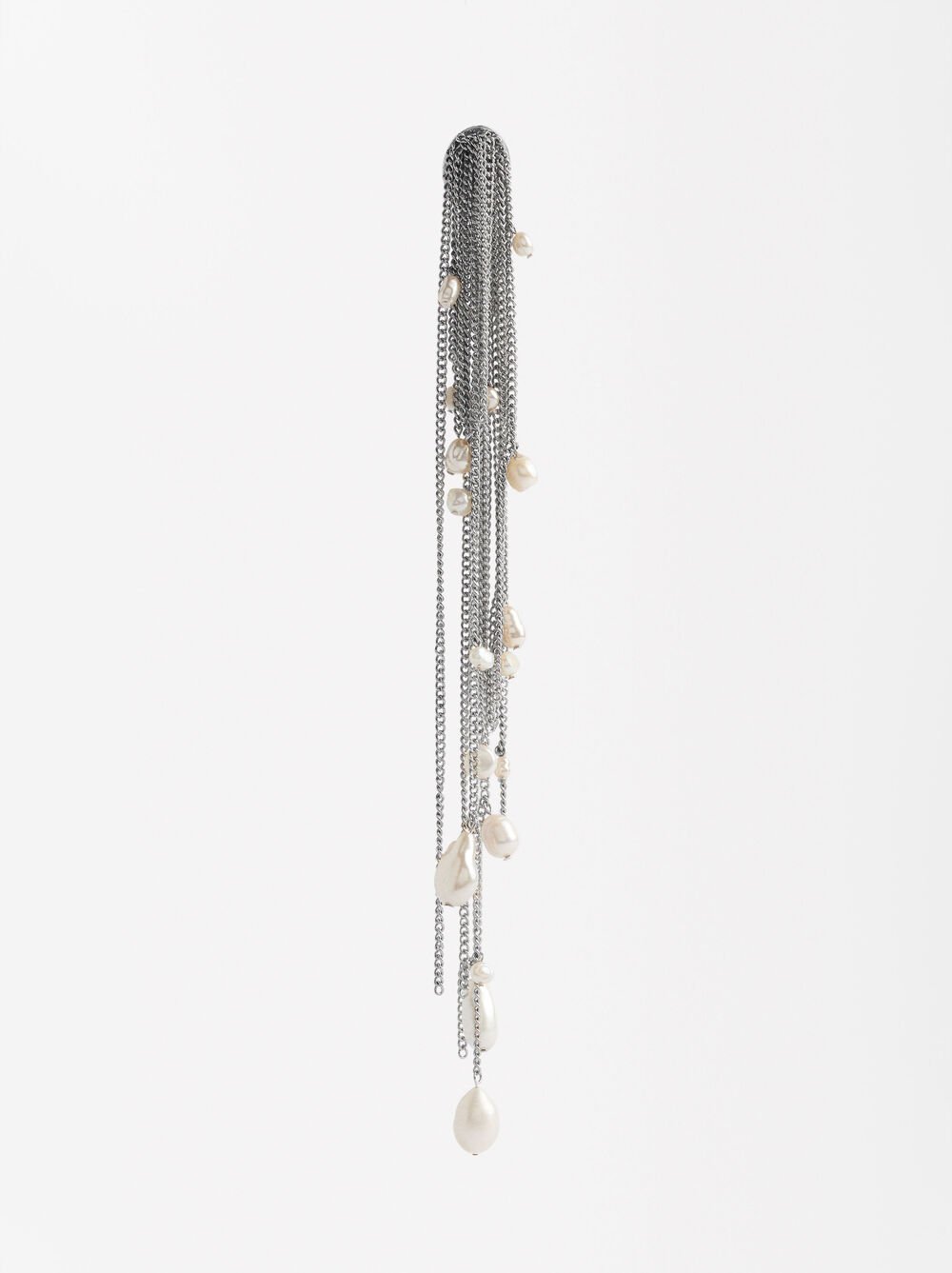 Long earring with freshwater pearls