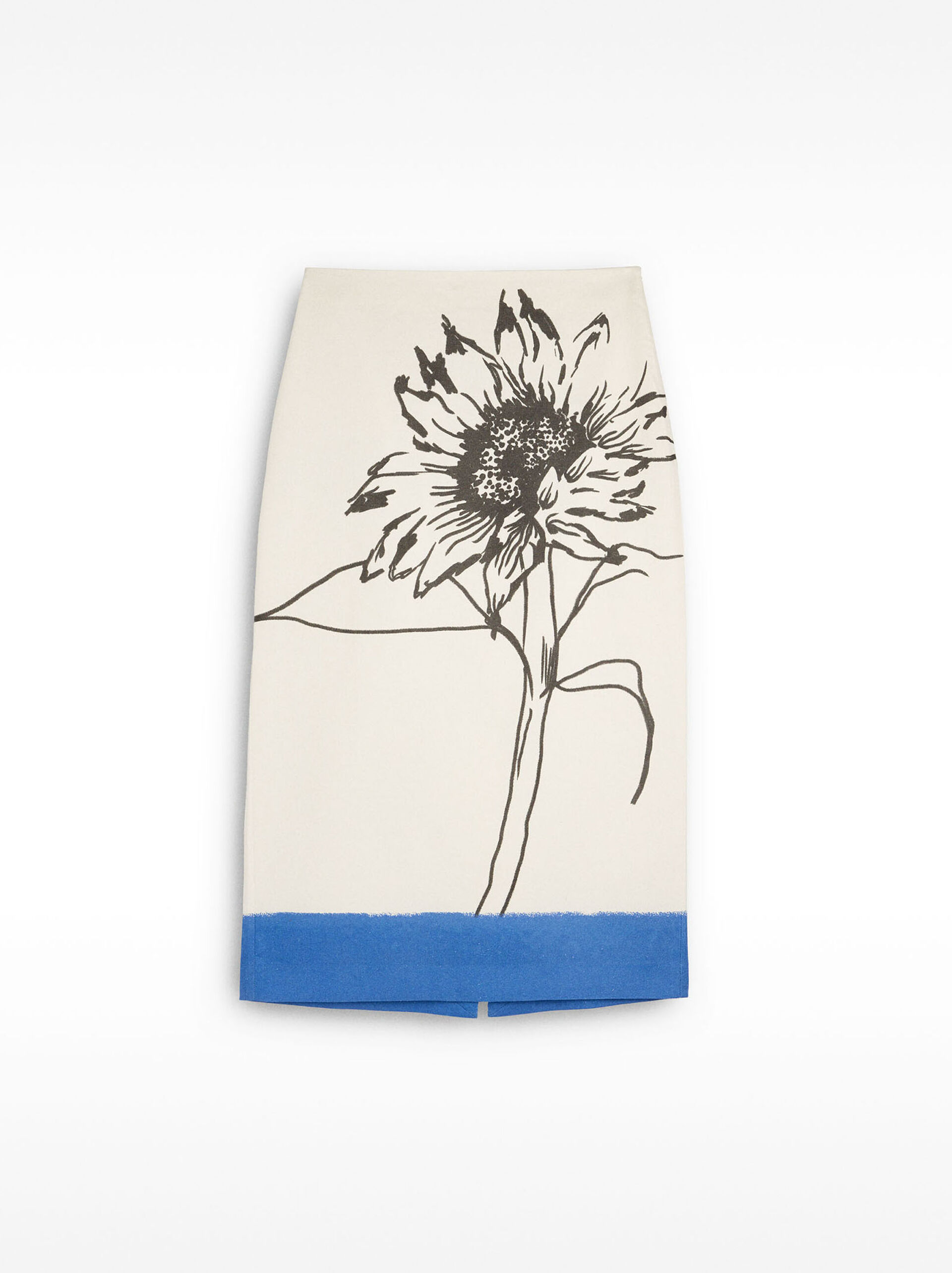 Midi skirt with linen and floral print image number 6.0