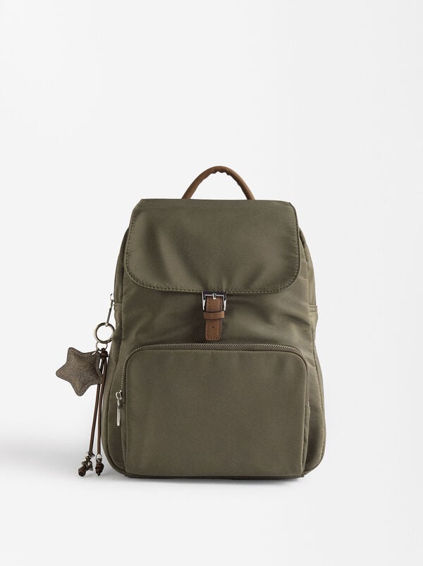 Nylon backpack with pendant