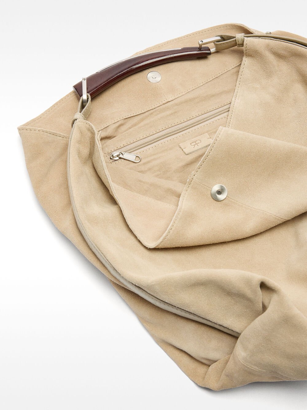 Suede leather shoulder bag