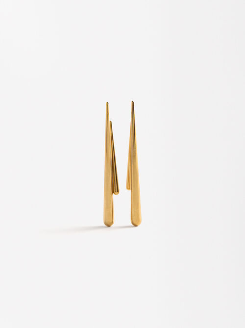 Pendientes ear jacket lágrima - acero inoxidable