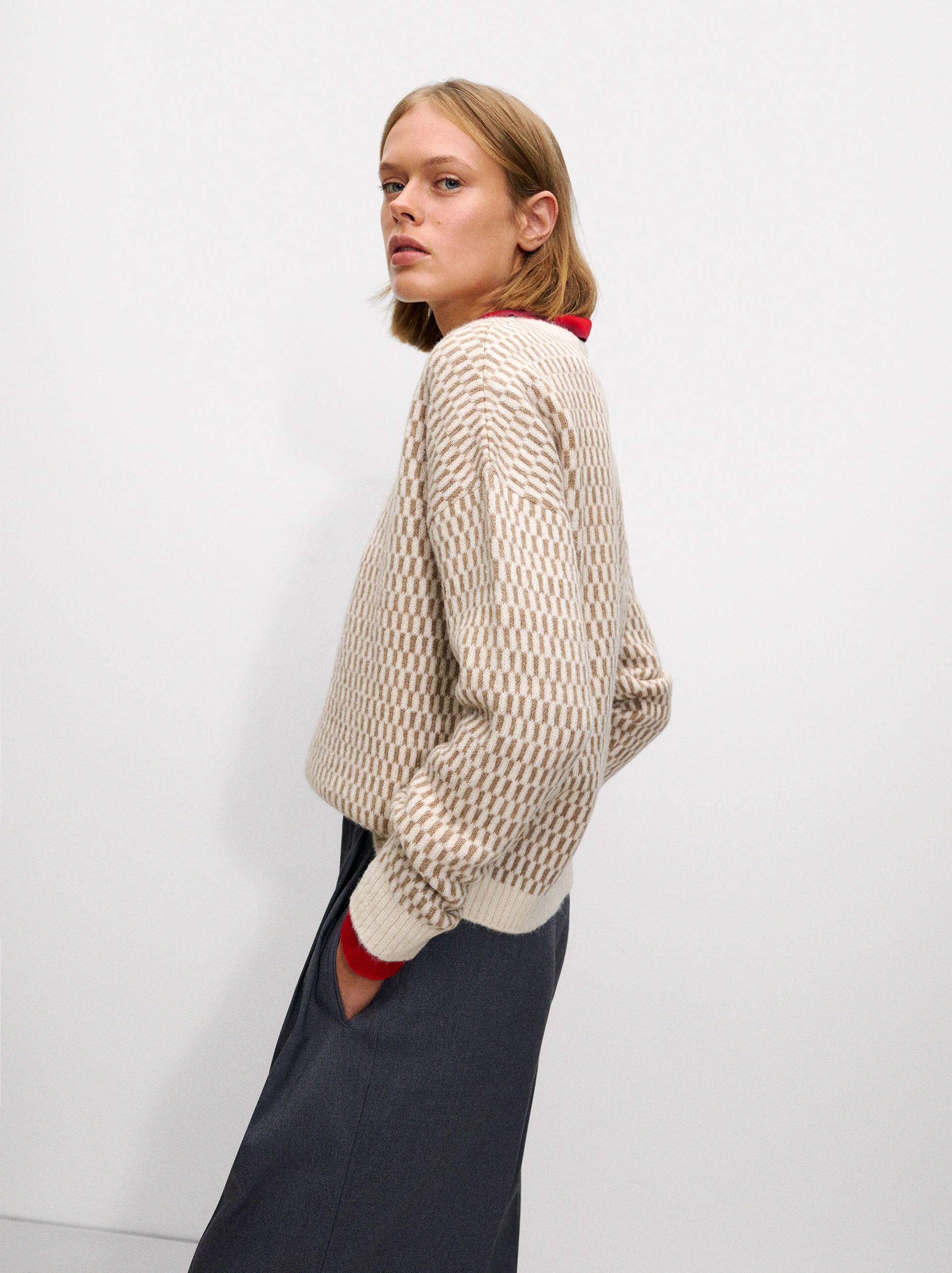 Jacquard knit sweater image number 2.0