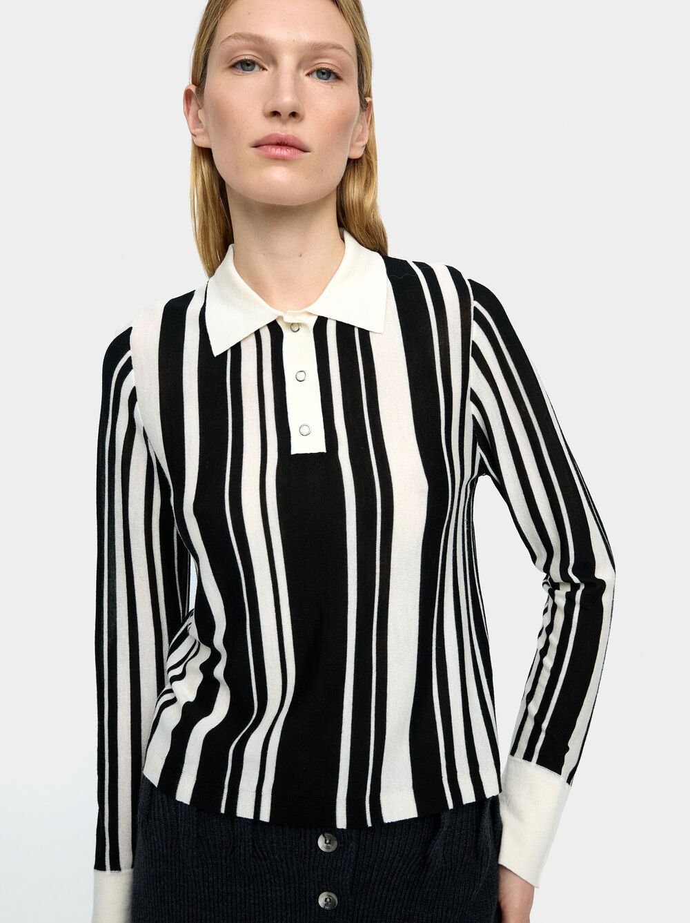 Sweater with stripes 100% wool