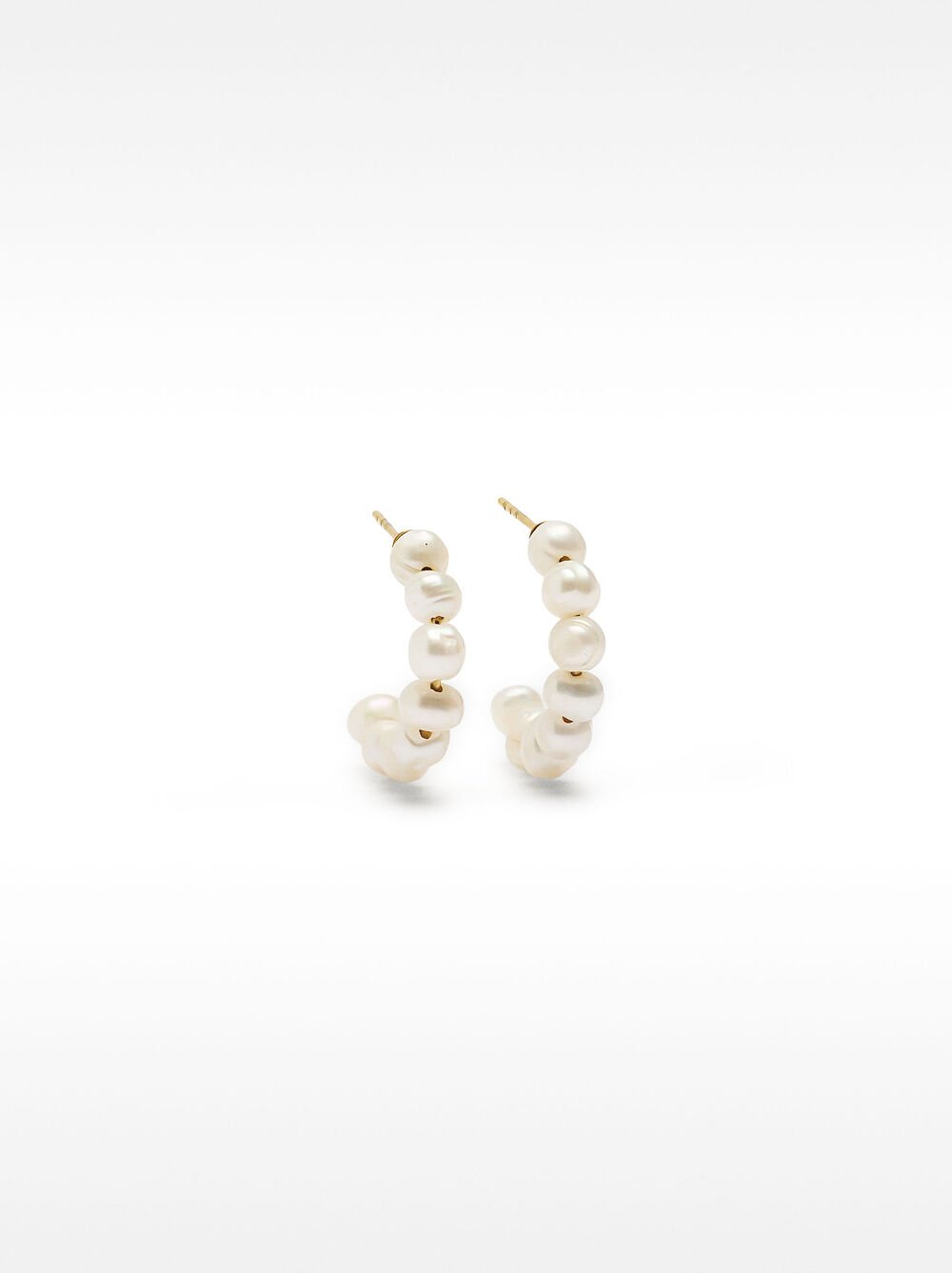 Freshwater pearl hoop earrings - stainless steel
