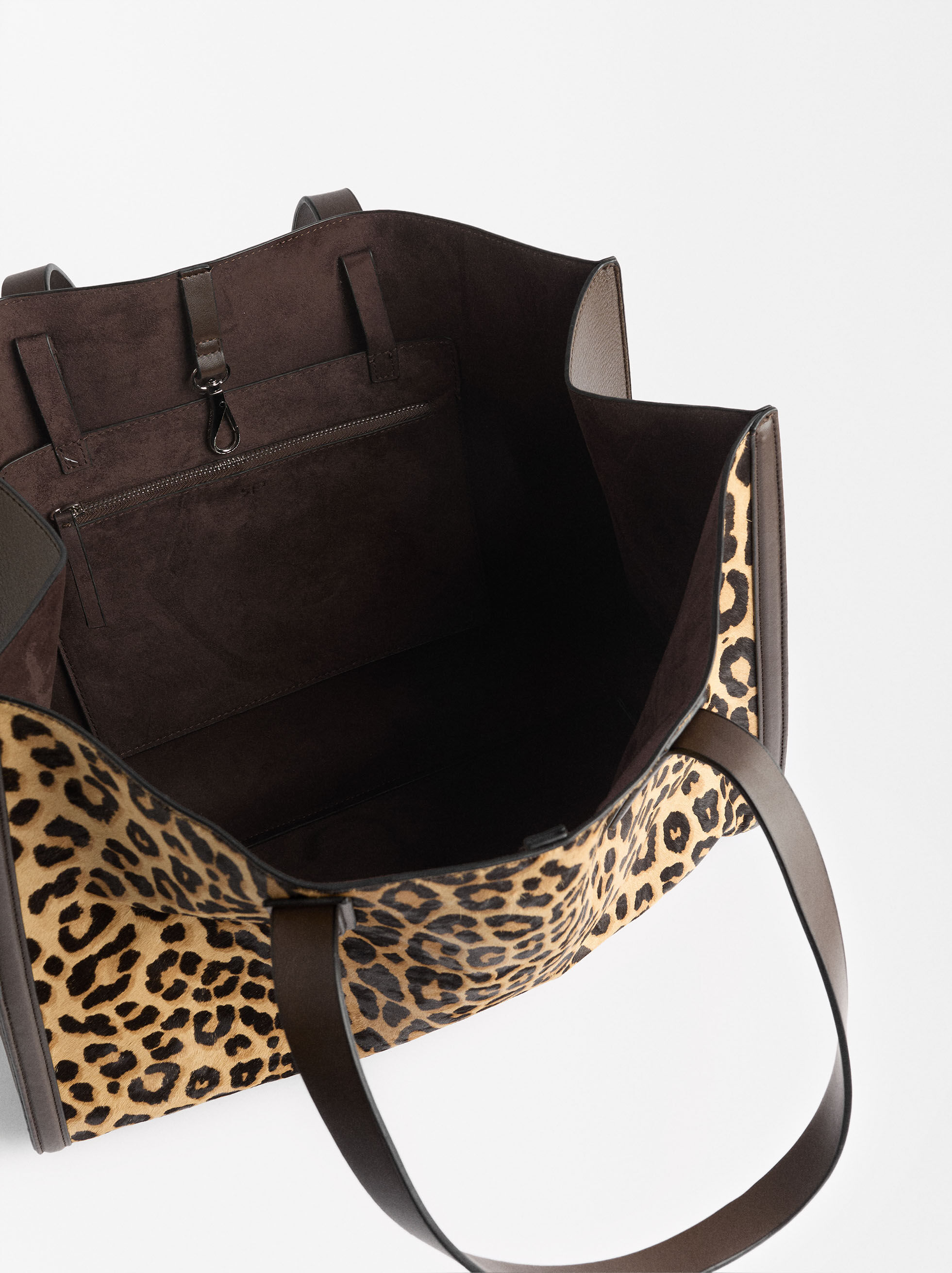 Leopard print leather handbag discount