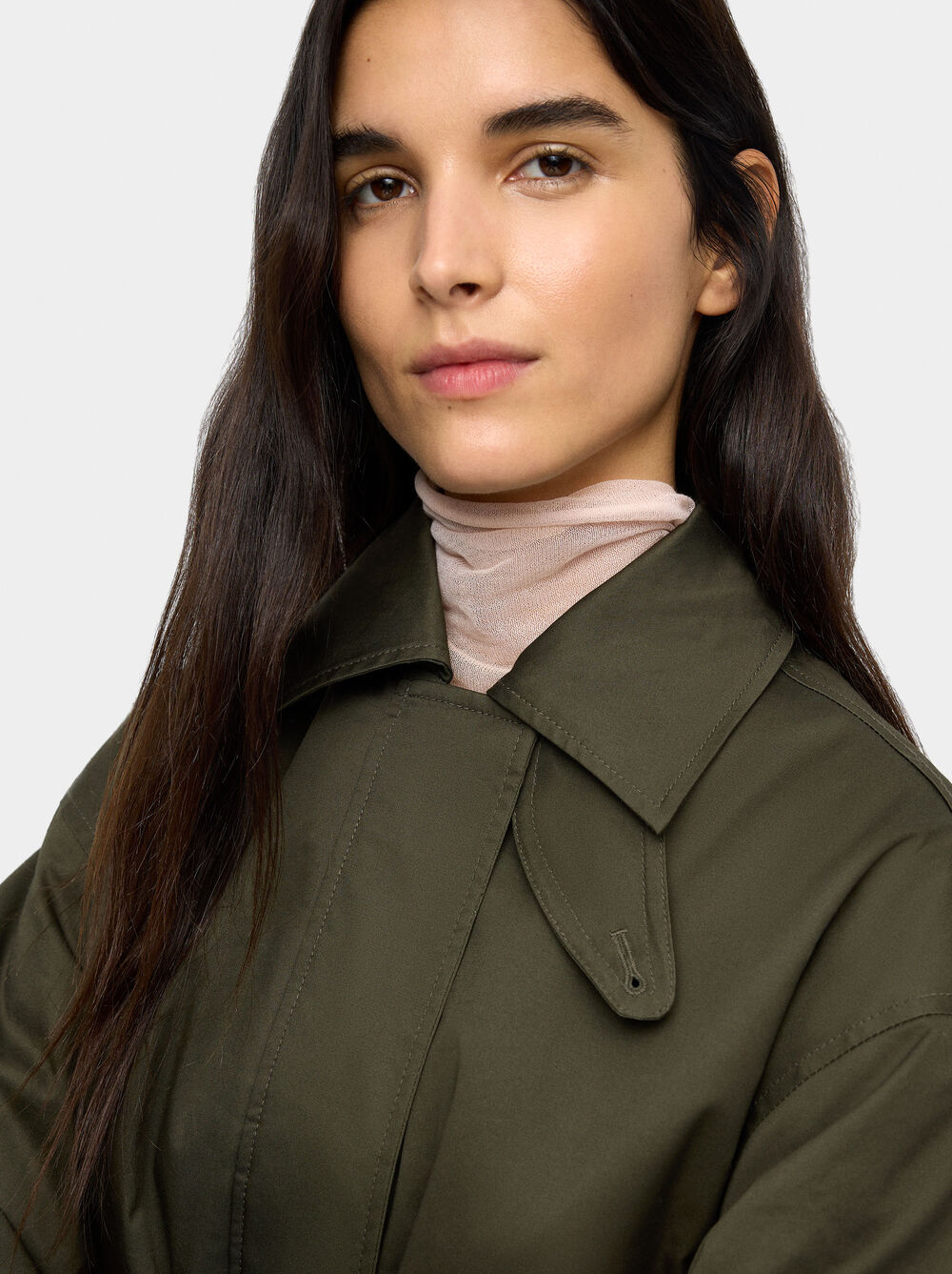 Cotton high-neck jacket