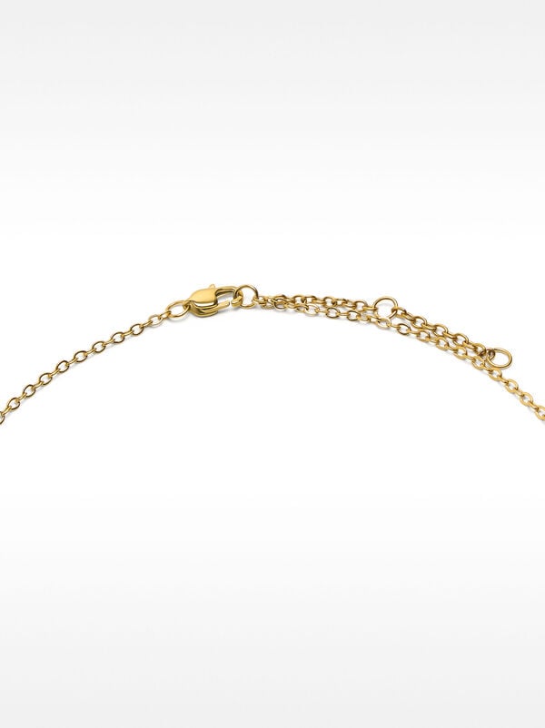 Short necklace with pearls - stainless steel