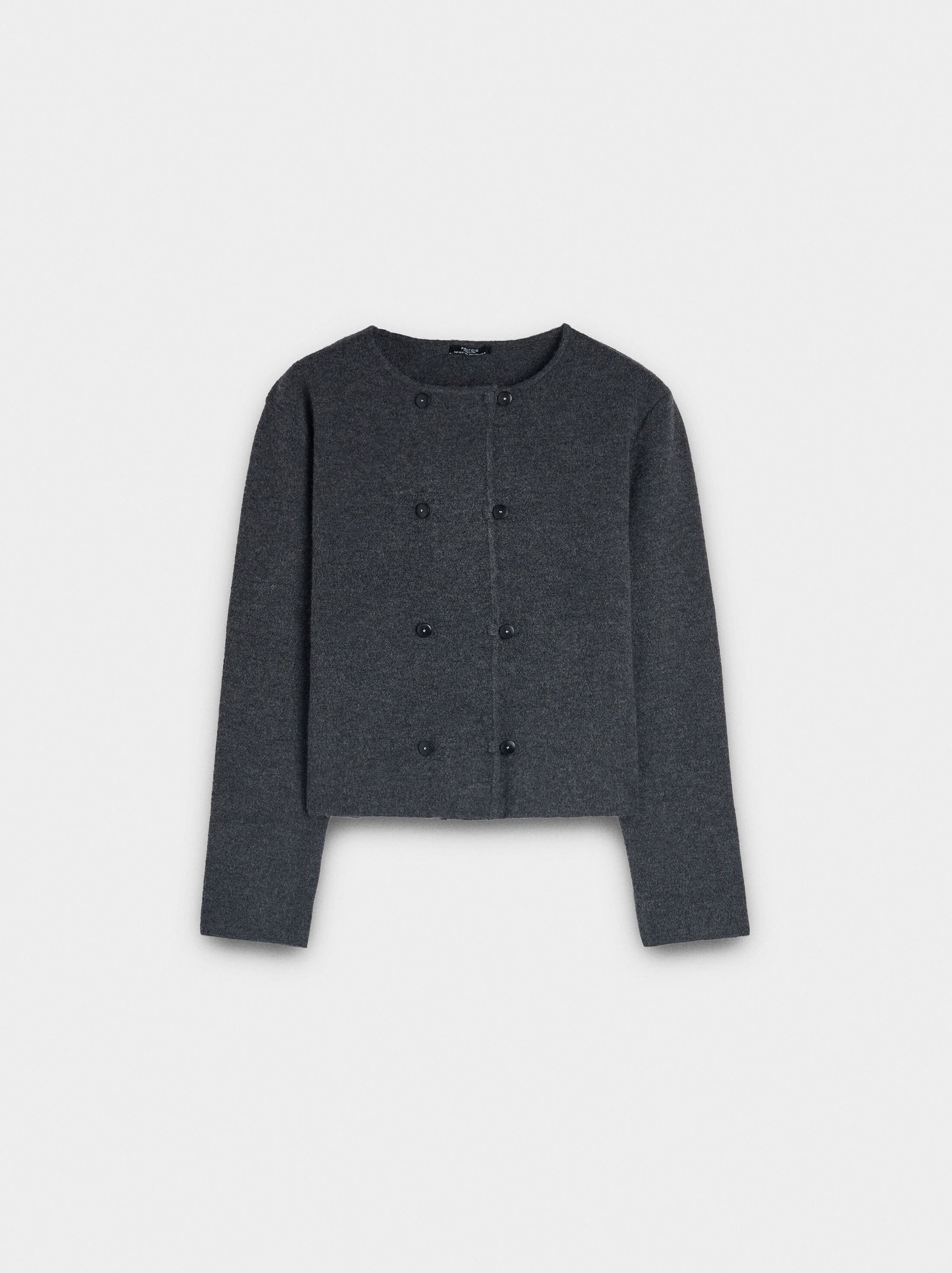 Knit cardigan with double buttons image number 5.0