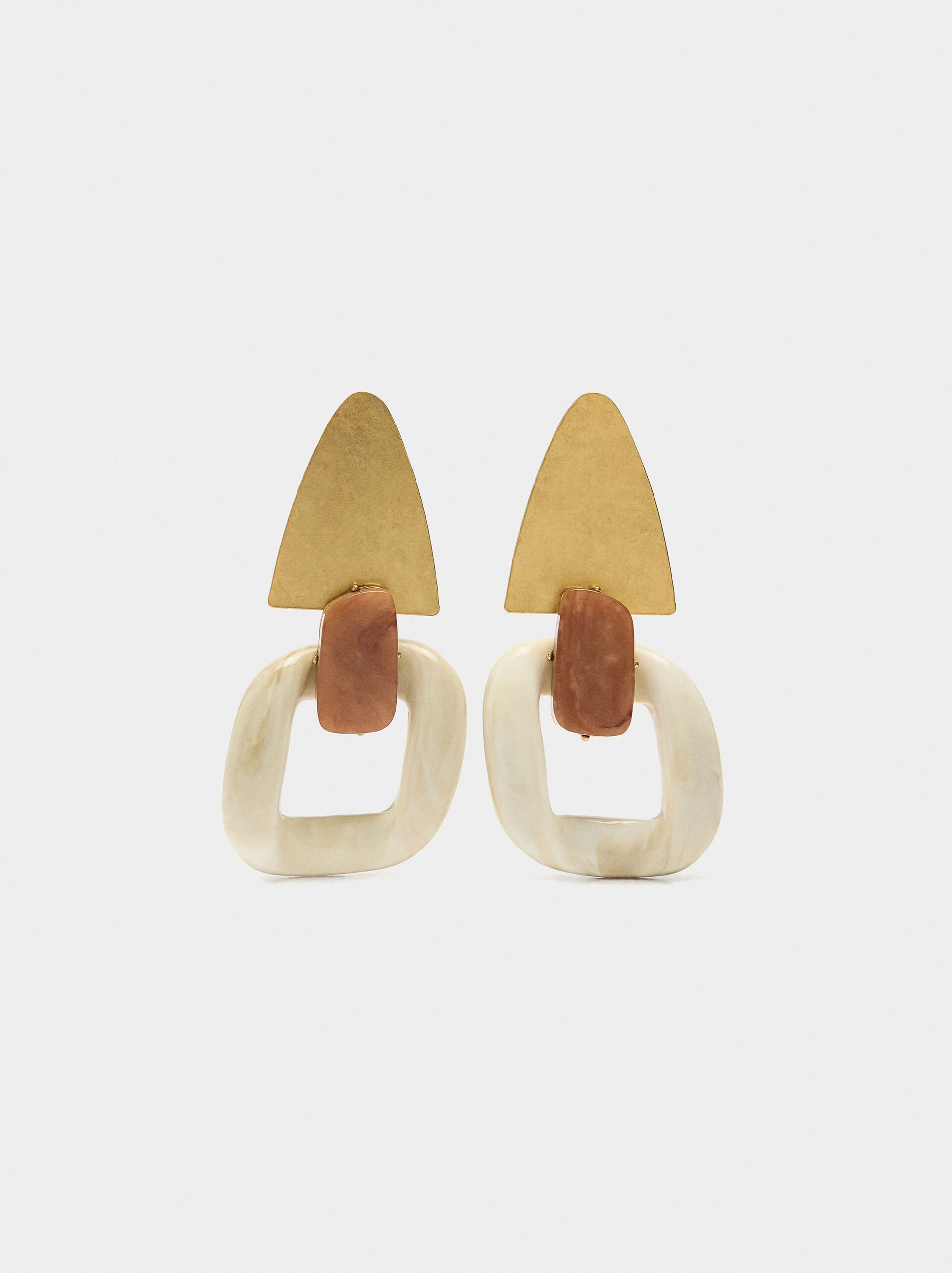 Maxi geometric earrings with stones image number 0.0