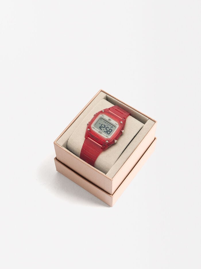 Square digital watch