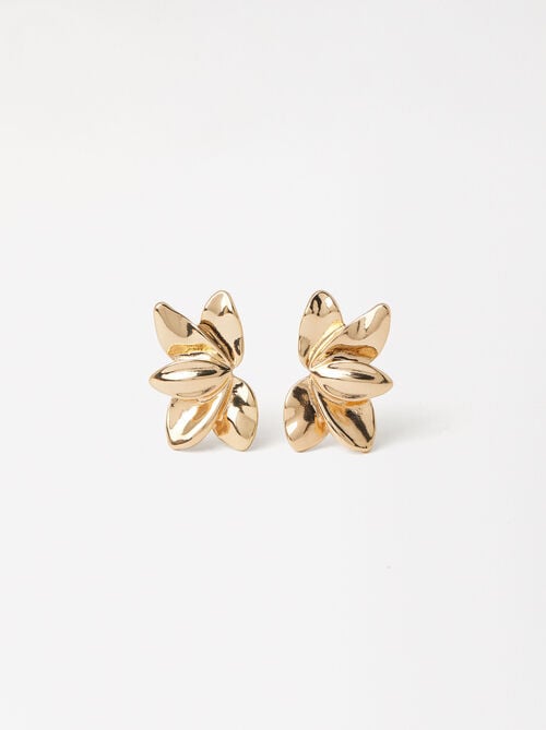 Gold flower earrings